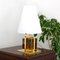 Vintage Table Lamp with Brass Frame and Opal Glass Shade, 1990s 3