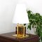 Vintage Table Lamp with Brass Frame and Opal Glass Shade, 1990s, Image 3