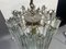 Lámpara de araña italiana de cristal de Murano y acero, años 60, Imagen 2