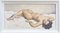 Georges Guinegault, Lying Nude, 1950s, Oil on Canvas, Framed 1