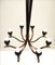 Lámpara de araña de latón, Italia, años 50, Imagen 5