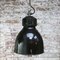 Lámpara colgante industrial francesa vintage esmaltada en negro de Gal, France, Imagen 4