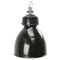 Lámpara colgante industrial francesa vintage esmaltada en negro de Gal, France, Imagen 1