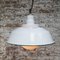 Vintage Industrial White Enamel and Opaline Glass Factory Pendant Light from Benjamin Electric Manufacturing Company 5