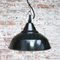 Vintage French Industrial Black Enamel Pendant Light, Image 4