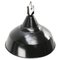 Lámpara colgante industrial francesa vintage esmaltada en negro, Imagen 2
