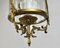 Lanterna da soffitto in vetro e ottone dorato, Francia, Immagine 5