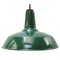 Vintage American Industrial Green Enamel Pendant Lights by Silvaking, Usa 1