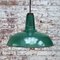 Vintage American Industrial Green Enamel Pendant Lights by Silvaking, Usa 4