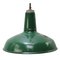 Vintage American Industrial Green Enamel Pendant Lights by Silvaking, Usa 1