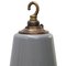 Lampada a sospensione vintage in ottone e smalto grigio industriale, Regno Unito, Immagine 2