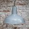 Lampada a sospensione vintage in ottone e smalto grigio industriale, Regno Unito, Immagine 5