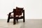 Brutalistischer Mid-Century Safari Sessel aus Holz & Leder, 1960er 26