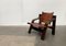 Mid-Century Brutalist Wood and Leather Safari Armchair, 1960s 13