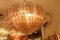 Round Pink, White and Amber Murano Glass Tronchi Chandelier in the Style of Venini, 2000s 15