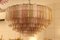 Round Pink, White and Amber Murano Glass Tronchi Chandelier in the Style of Venini, 2000s 6