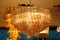 Round Pink, White and Amber Murano Glass Tronchi Chandelier in the Style of Venini, 2000s 2