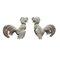 Mexican Fighting Cocks Sculptures in Silver, Set of 2 1