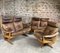Scandinavian Lounge Chairs in Ash and Leather by Söda Galvano, 1960, Set of 3, Image 1