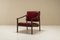 Lounge Chairs in Faux Red Leather and Teak, Italy, 1970s, Set of 2, Image 5
