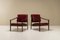 Lounge Chairs in Faux Red Leather and Teak, Italy, 1970s, Set of 2, Image 1