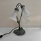 Vintage Metal Lily Pad Table Lamp with 2 White Lily Shades, Belgium, 1990 2