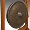 Large Antique English Victorian Ceremonial Dinner Gong in Oak & Bronze, 1900s 6