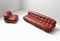 Vintage Soriana Set in Red Leather by Afra and Tobia Scarpa for Cassina Italy, Set of 2 1