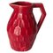 Red Ceramic Jug or Pitcher with Geometrical Pattern, France, 1940 1