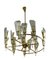 Brass Chandelier with 18 Lights from Stilnovo, Italy, 1950s 5