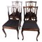 Dining Room Chairs in Mahogany & Black Patterned Fabric, 1920s, Set of 4 1