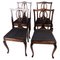 Dining Room Chairs in Mahogany & Black Patterned Fabric, 1920s, Set of 4, Image 1