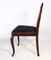 Dining Room Chairs in Mahogany & Black Patterned Fabric, 1920s, Set of 4 5