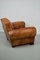 French Moustache Back Cognac Leather Club Chair, 1940s 14
