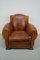 French Moustache Back Cognac Leather Club Chair, 1940s 2