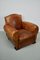 French Moustache Back Cognac Leather Club Chair, 1940s 17