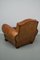French Moustache Back Cognac Leather Club Chair, 1940s 10