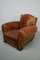 French Moustache Back Cognac Leather Club Chair, 1940s 6
