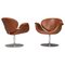 Tulip Swivel Armchairs F594 in New Leather by Pierre Paulin for Artifort, 1960s, Set of 2 1