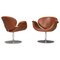 Tulip Swivel Armchairs F594 in New Leather by Pierre Paulin for Artifort, 1960s, Set of 2, Image 1