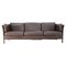 Vintage Danish Three-Seater Sofa in Brown Leather, 1970s, Image 1