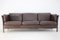 Vintage Danish Three-Seater Sofa in Brown Leather, 1970s, Image 2