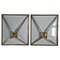 Art Deco Windows in Faceted Glass and Brass, Austria, 1930s, Set of 2 1