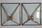 Art Deco Windows in Faceted Glass and Brass, Austria, 1930s, Set of 2 9
