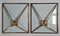 Art Deco Windows in Faceted Glass and Brass, Austria, 1930s, Set of 2 10