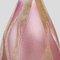 Glass Battuto Pink and Gold Leaf Blown Vase, Murano, Image 4