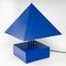 Blaue Dreieckige Lampe aus lackiertem Metall von Alain Letessier, 1987 4