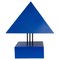 Lámpara triangular de metal pintado en azul de Alain Letessier, 1987, Imagen 11
