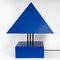 Lámpara triangular de metal pintado en azul de Alain Letessier, 1987, Imagen 2