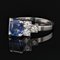 Art Deco Blue Sapphire, Diamond & Platinum Ring 5